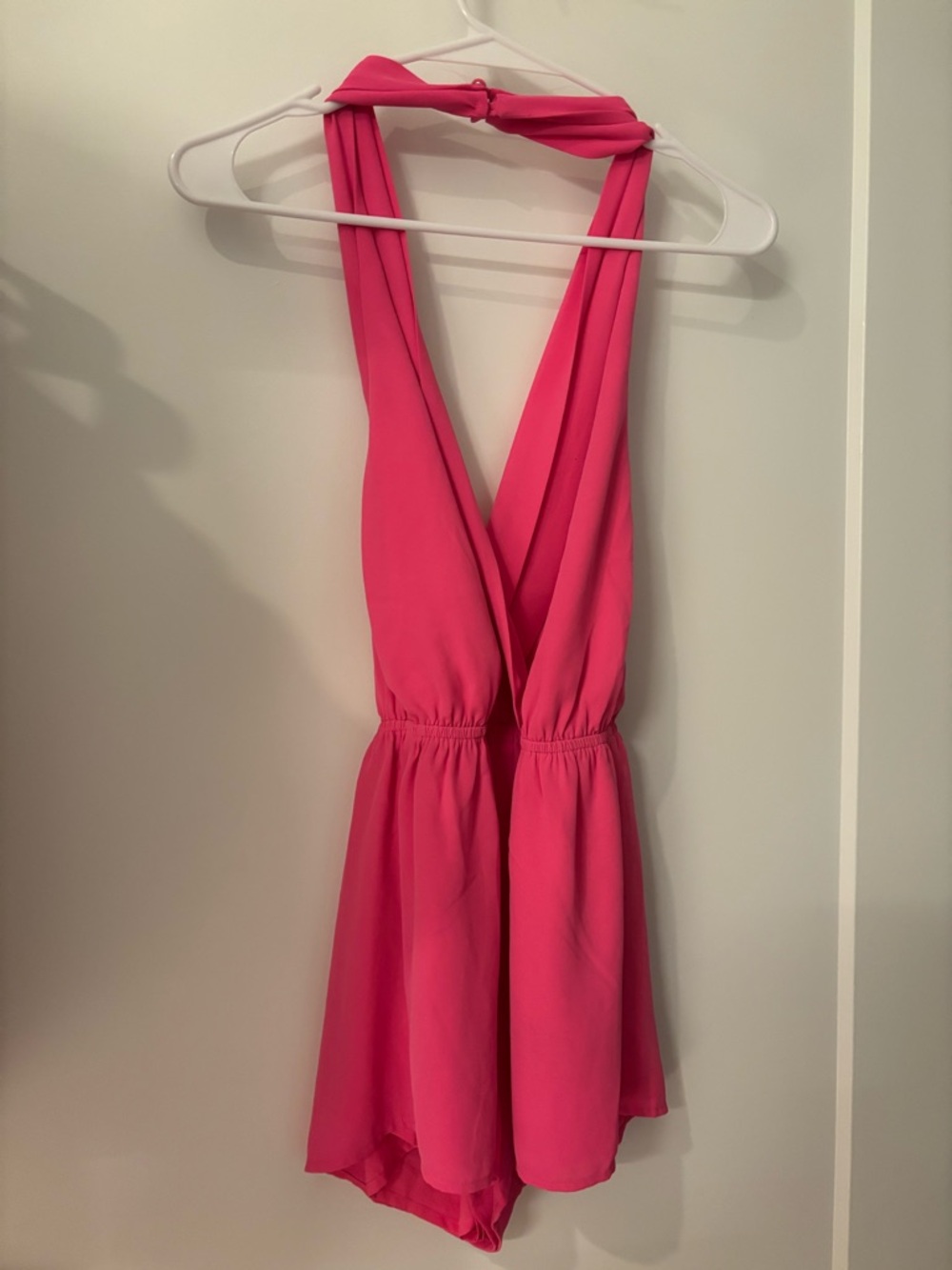 superdown Hot Pink Halter Romper